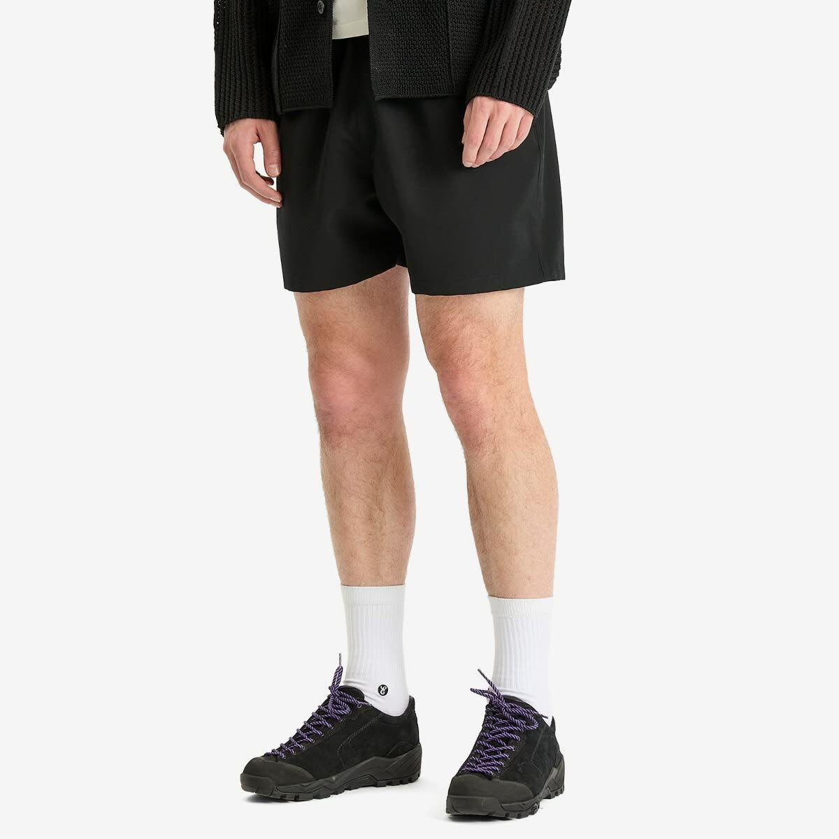 Auralee Men's Wool Max Canvas Shorts in Black Auralee