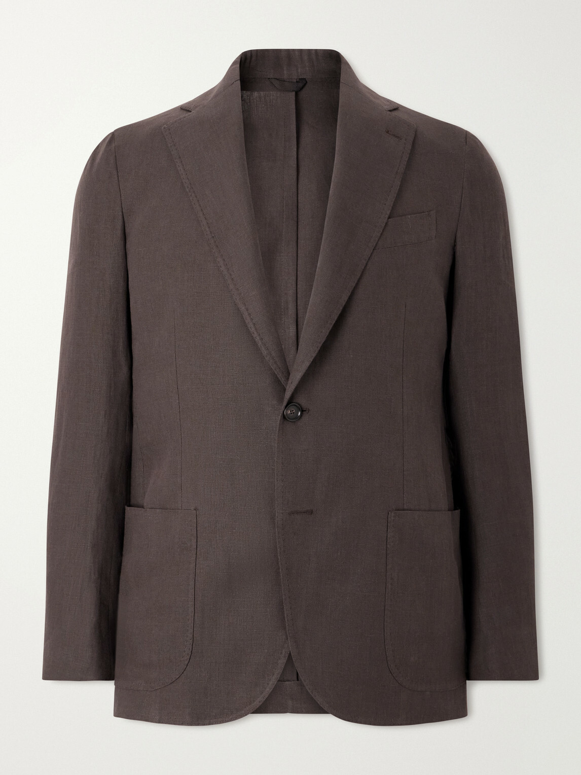 De Petrillo - Linen Single-Breasted Blazer - Brown