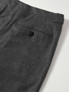 Boglioli - Slim-Fit Pleated Virgin Wool-Flannel Suit Trousers - Gray