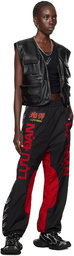 LU'U DAN Black & Red Shell Track Pants