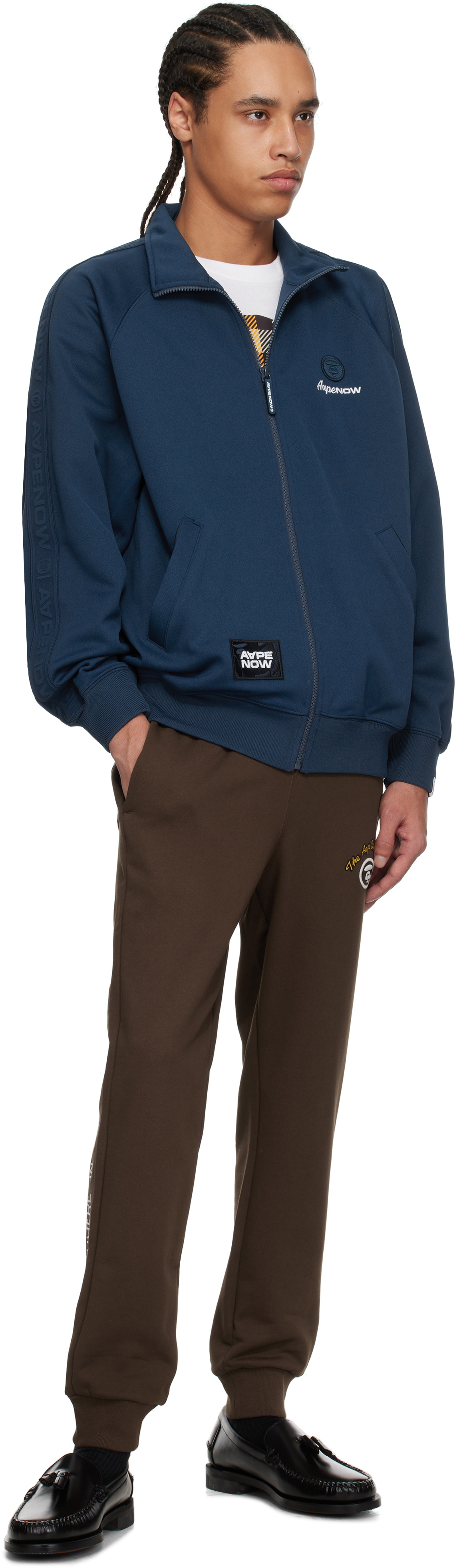 AAPE by A Bathing Ape Blue 'AAPE Now' Zip Up Sweater