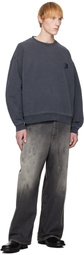 WOOYOUNGMI Gray Dying Back Logo Sweatshirt