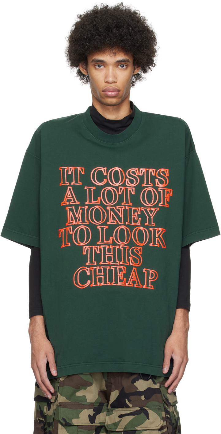 VETEMENTS Green Very Expensive T-Shirt Vetements VETEMENTS Green Very Expensive T-Shirt Vetements