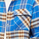Represent Men's Intial Print Flannel Shirt in Cobolt