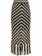 ZIMMERMANN Halliday Hand Crochet Fringed Midi Skirt