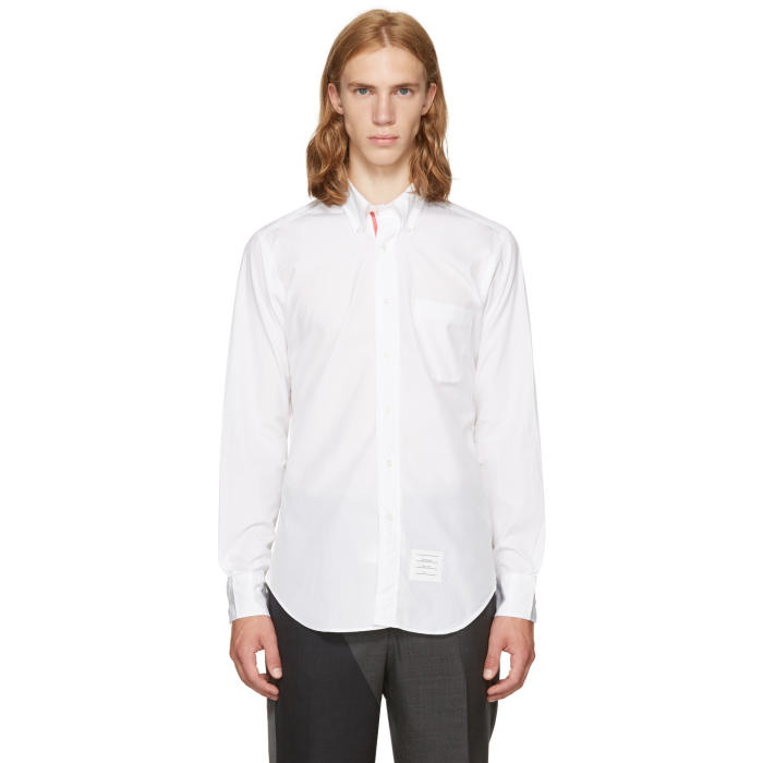 Photo: Thom Browne White Classic Point Collar Button-Down Shirt 