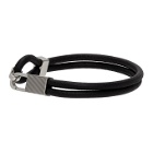 Giorgio Armani Black and Silver Cord Bracelet