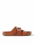 LOEWE - Paula's Ibiza Ease Buckled Leather Slides - Brown