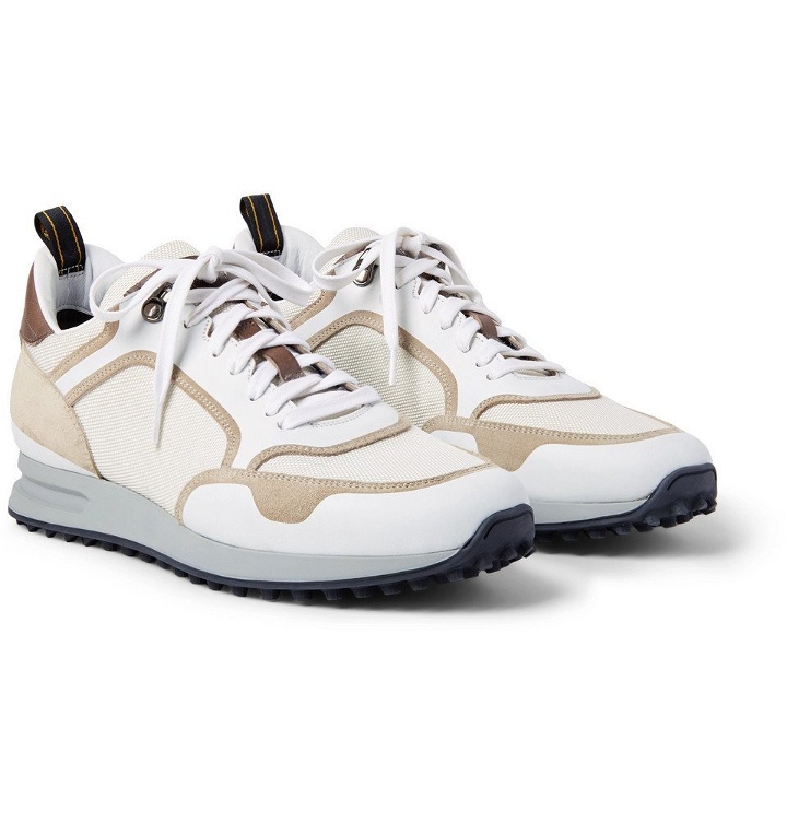 Photo: Dunhill - Radial Runner Leather and Suede-Trimmed Mesh Sneakers - Men - Off-white