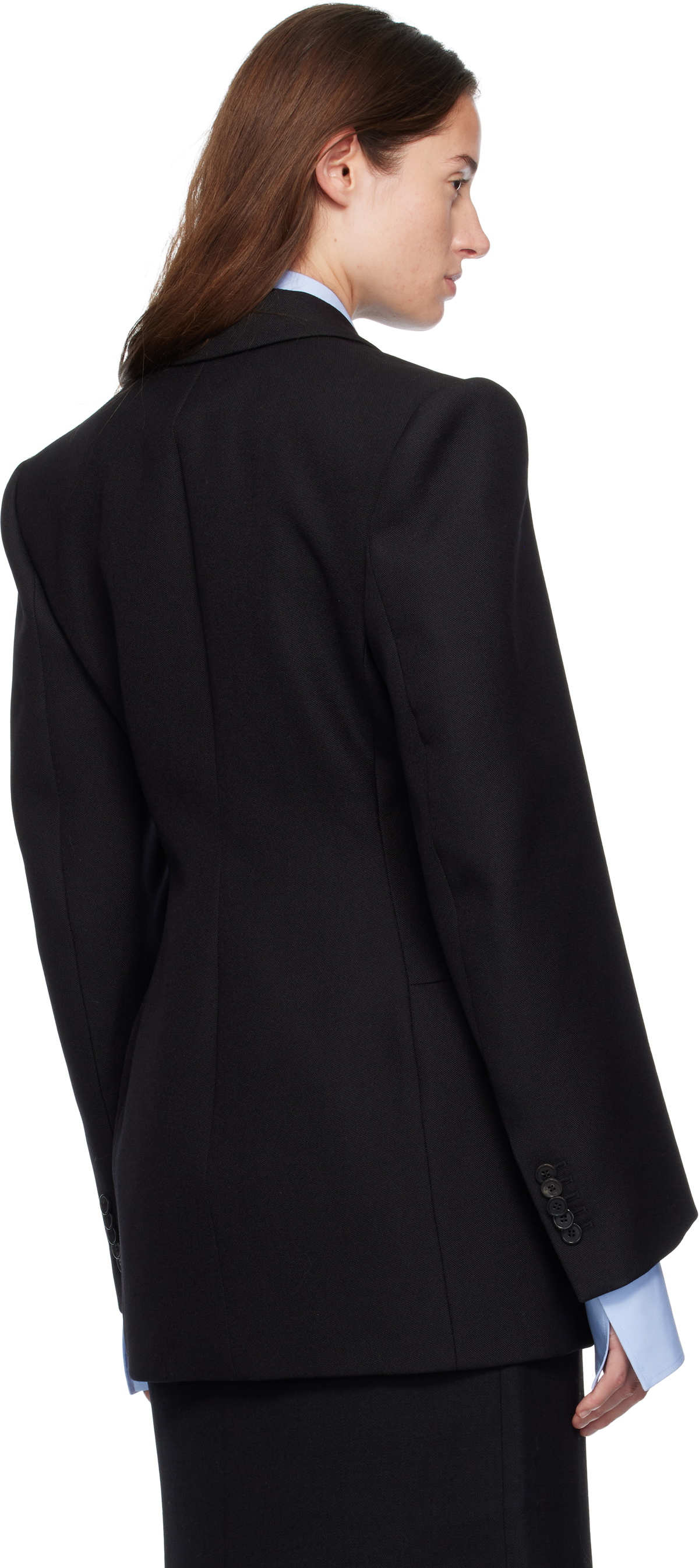 WARDROBE.NYC Black Double Breasted Contour Blazer