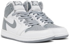Nike Jordan Kids White & Gray Air Jordan 1 High Big Kids Sneakers