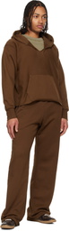 Les Tien Brown Heavyweight Utility Puddle Sweatpants