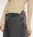 Petar Petrov Teva ribbed-knit silk top