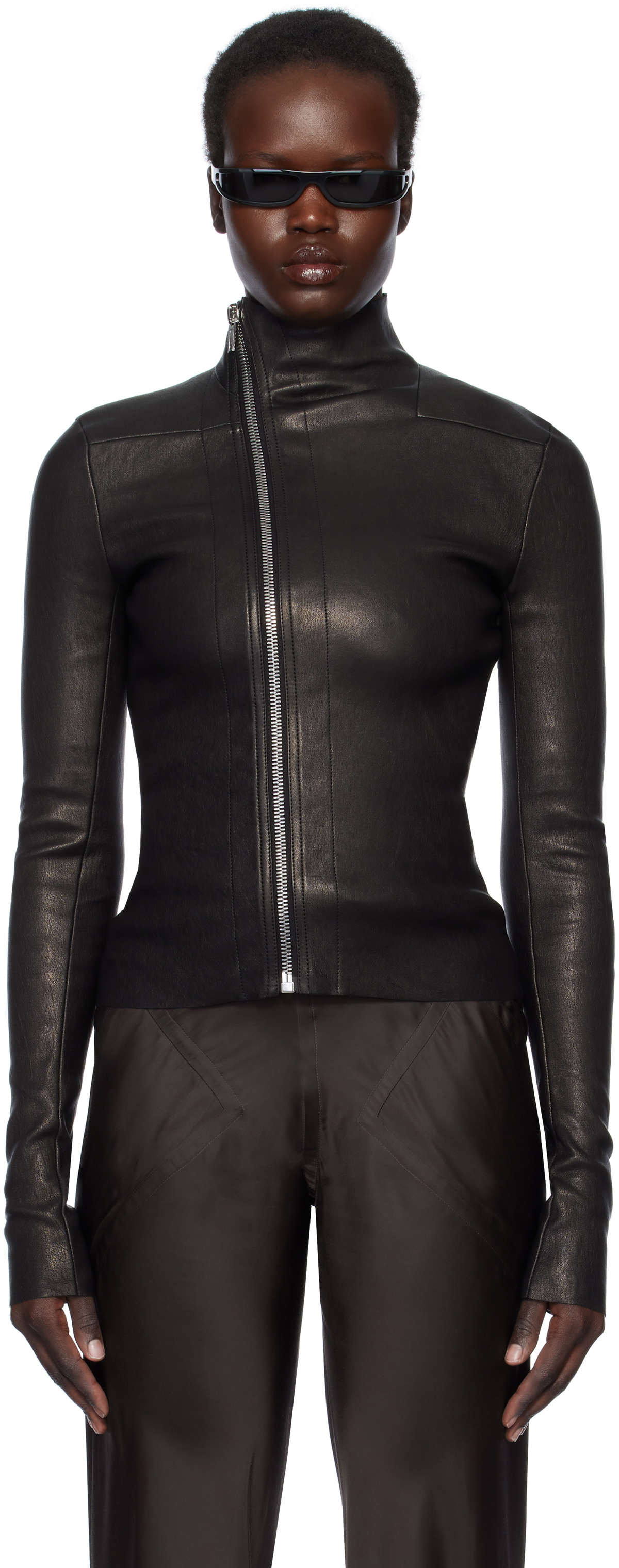 Rick Owens Black Hollywood Gary Leather Jacket