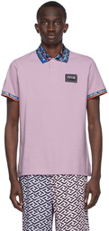 Versace Jeans Couture Purple Flower Trim Polo