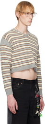 Ashley Williams Gray & Beige Molly Knit Sweater