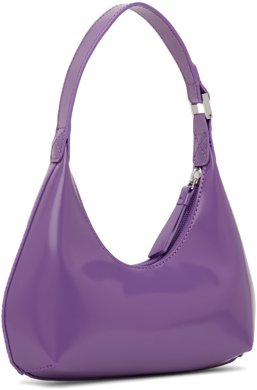 BY FAR Purple Semi-Patent Baby Amber Bag