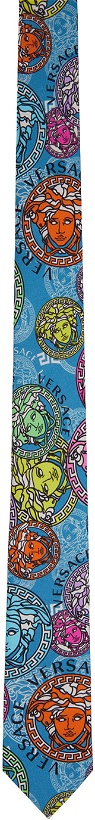 Photo: Versace Multicolor Silk Medusa Print Neck Tie