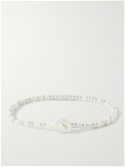 Mikia - Silver and Cord Bracelet - White