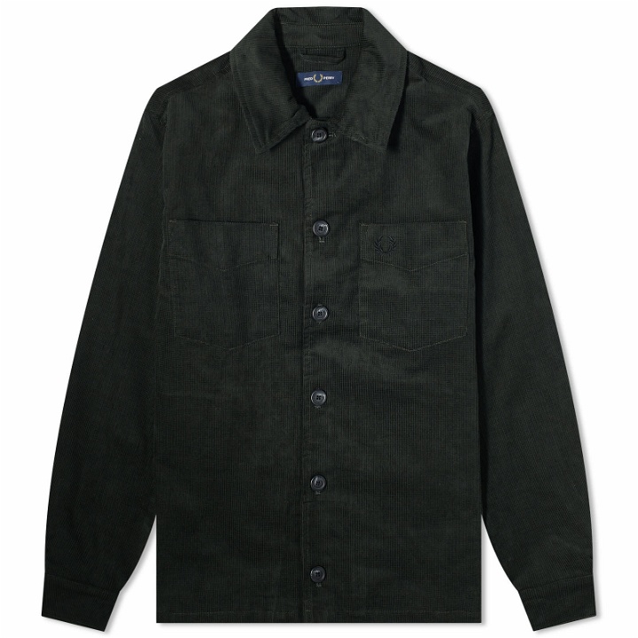 Photo: Fred Perry Men's Waffle Cord Overshirt in Night Green