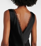 Leset Barb lace-trimmed satin minidress