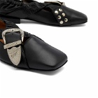 Toga Pulla Women's Belt Strap Ballerina Shoes in Black