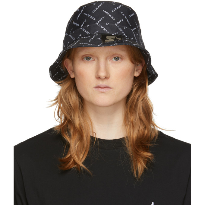 Photo: Marcelo Burlon County of Milan Black Starter Black Label Edition Logo Bucket Hat