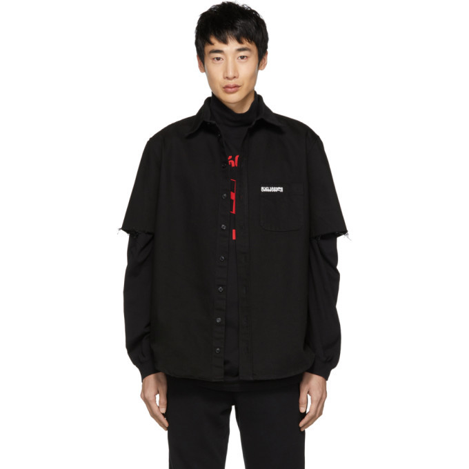 Vetements Black Denim God Save Us Shirt Vetements