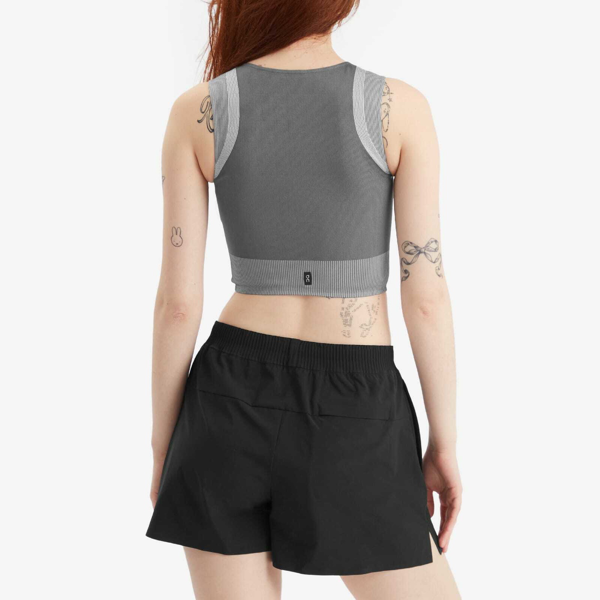 ON Women's Studio Knit Crop Top in Rock/Glacier