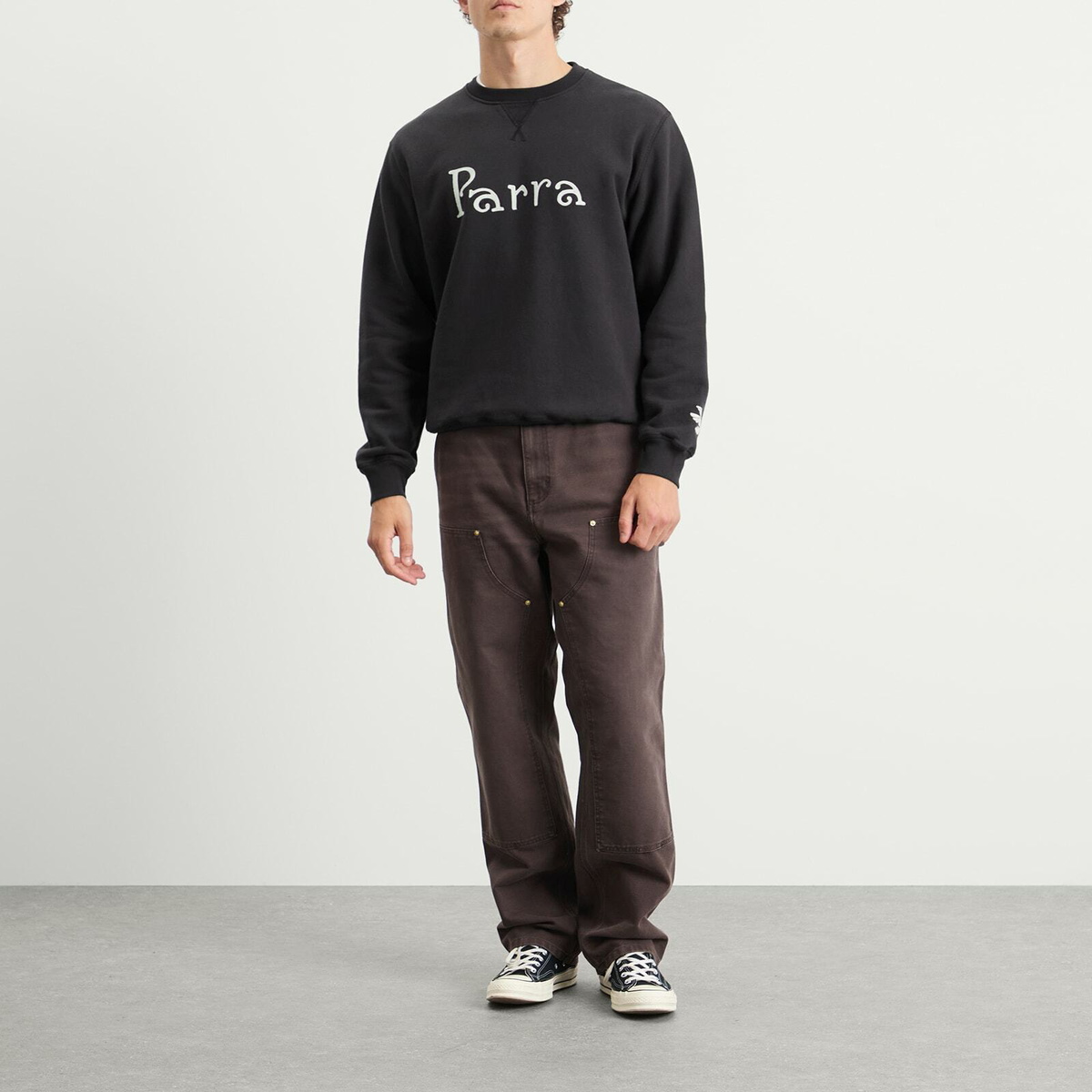 By Parra Men's Weird Trad Logo Crew Sweatshirt in Dark Navy