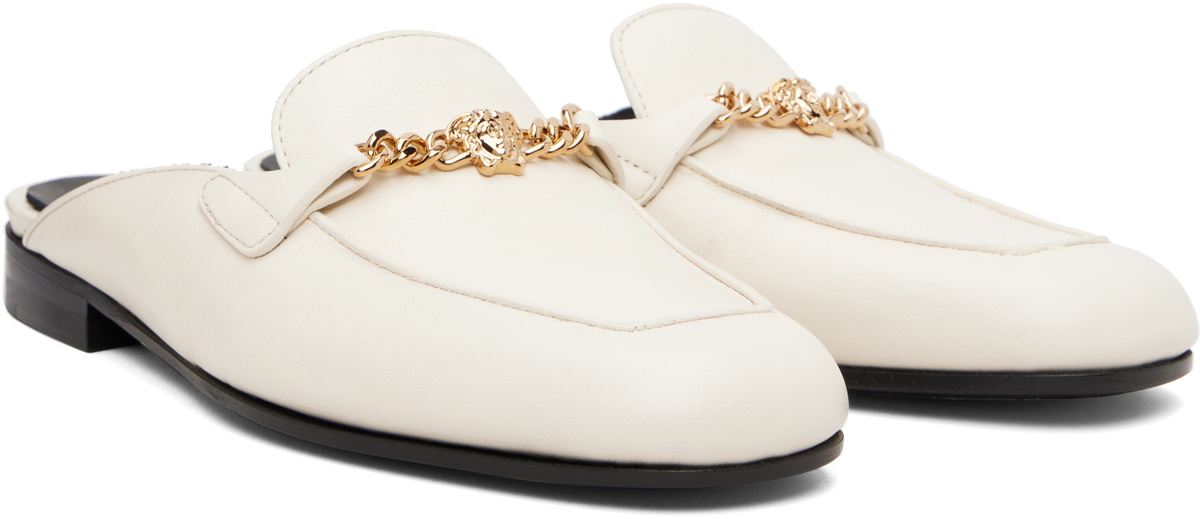 Versace Off-White Medusa Leather Loafers