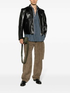 OUR LEGACY Black Mini Zip-Up Leather Jacket