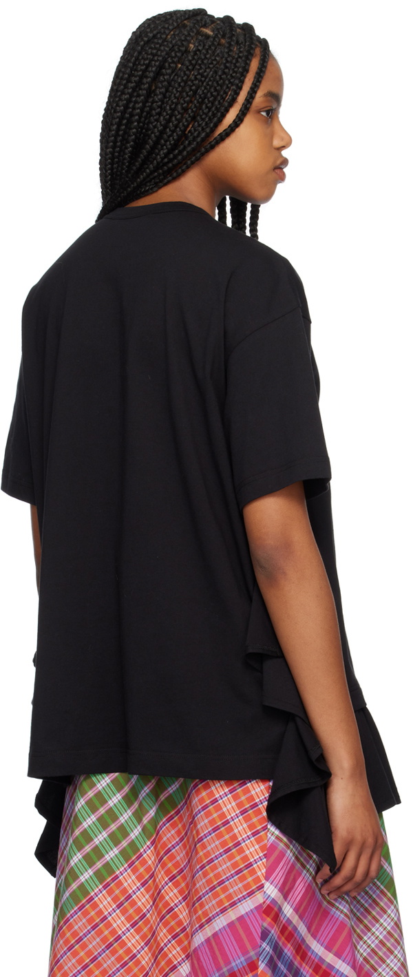 Comme des Garçons Shirt Black Ruffled T-Shirt