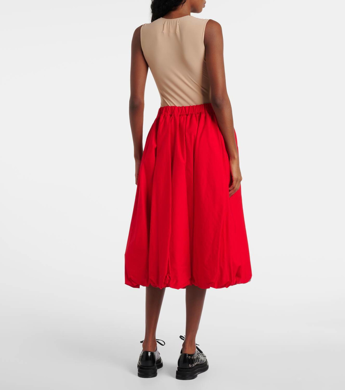 Noir Kei Ninomiya Gathered cotton midi skirt