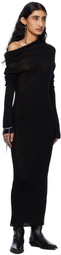 Ann Demeulemeester Black Barbro Dropped Shoulder Knit Midi Dress