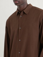 ATON - Cotton and Silk-Blend Shirt - Brown