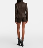 Rick Owens Fog suede shorts