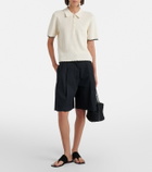 Frame Daybreak crochet scalloped polo shirt