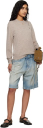 Acne Studios Beige Fitted Yak Wool Sweater
