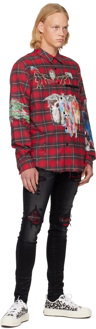 AMIRI Red Wes Lang Edition Blood '38 Plaid Shirt