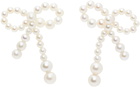 Sophie Bille Brahe White Rosette de Perle Earrings