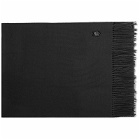 Maison Kitsuné Men's Fox Head Patch Wool Scarf in Black/Charcoal