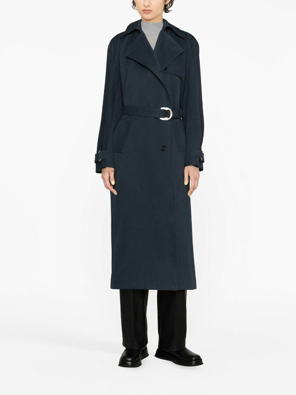 Sinead O'Dwyer Blue Cotton Drill Trench Coat