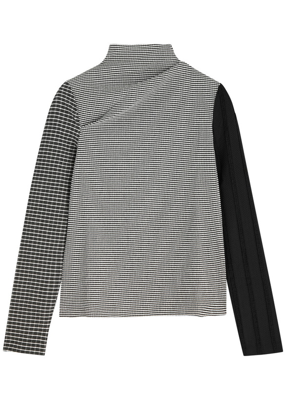 Photo: Stine Goya Patchwork Printed Smocked top Black And White