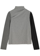 Stine Goya Patchwork Printed Smocked top Black And White