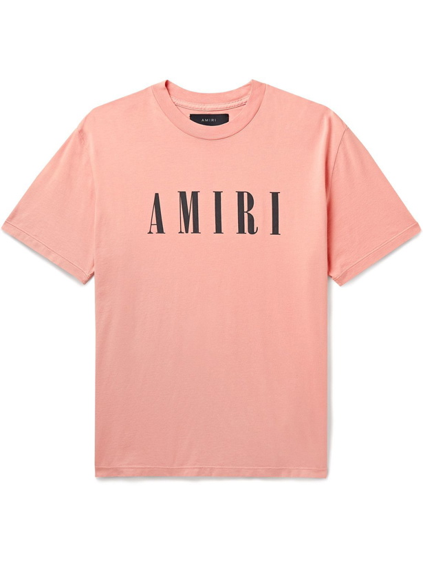 Photo: AMIRI - Logo-Print Cotton-Jersey T-Shirt - Pink