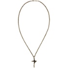 Dsquared2 Brass Roses Cross Necklace