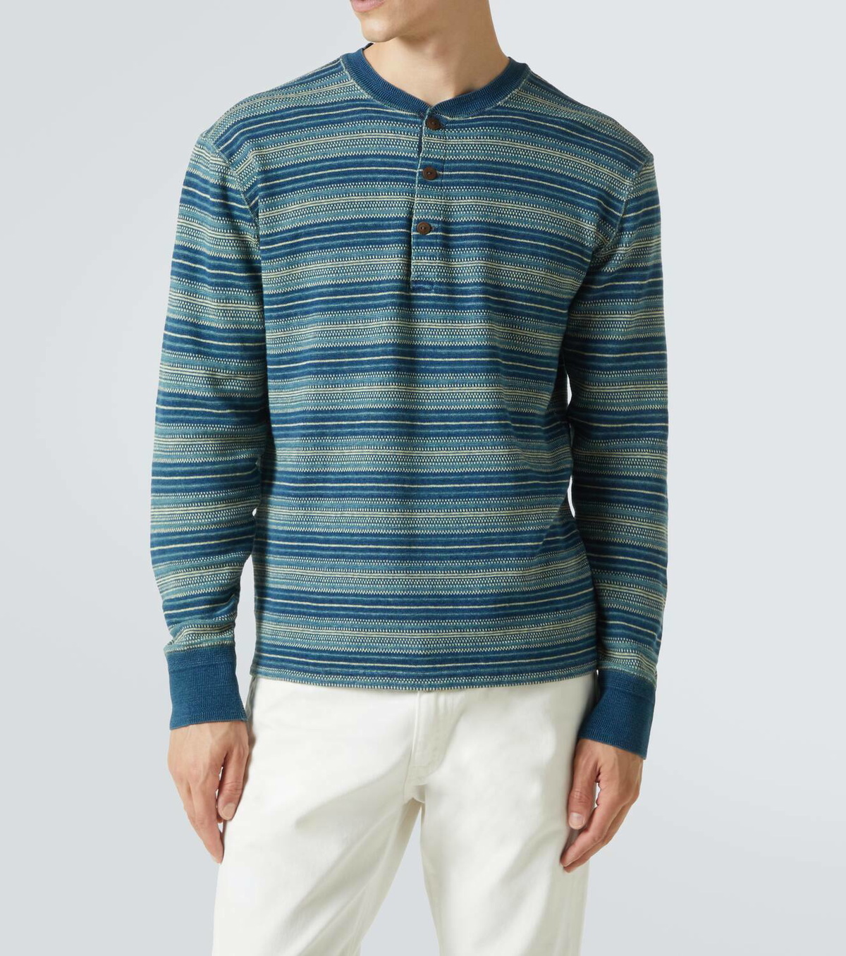 RRL Cotton jacquard Henley shirt RRL