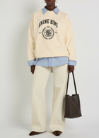 Anine Bing Miles Logo-print Cotton Sweatshirt Cream