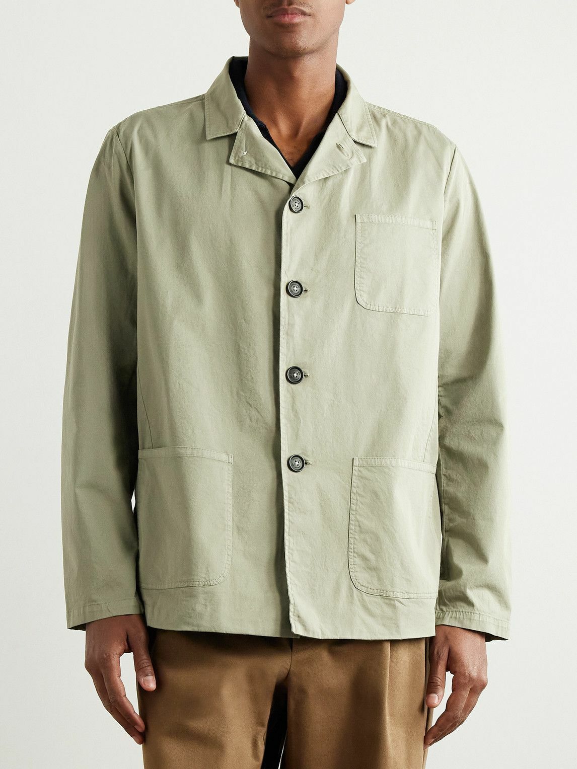 Massimo Alba - Florida Camp-Collar Stretch-Cotton Twill Overshirt - Green